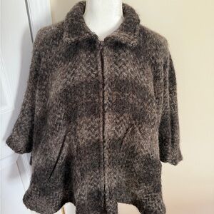 Brown and Gray Plaid John Branigan Irish Wool Cape